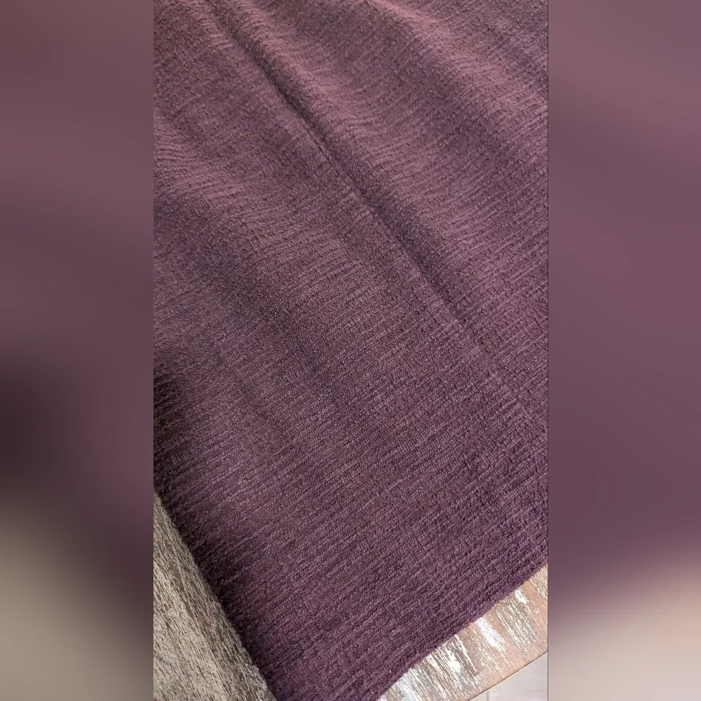 Womens Plum Purple Pencil Skirt with Button Detail - Career Office‎ Chic